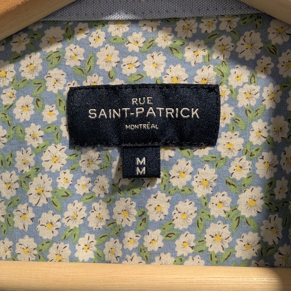 Rue Saint-Patrick Medium Men's Green Button Down Shirt - Picture 2 of 2